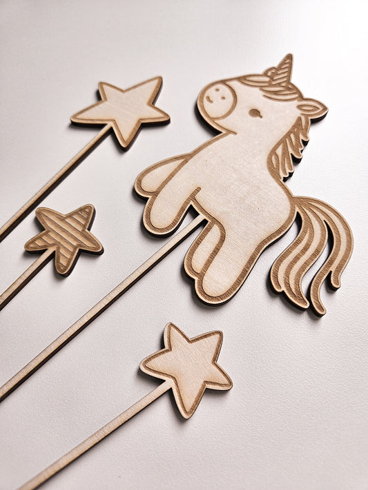 Caketopper mit Einhorn Sternen