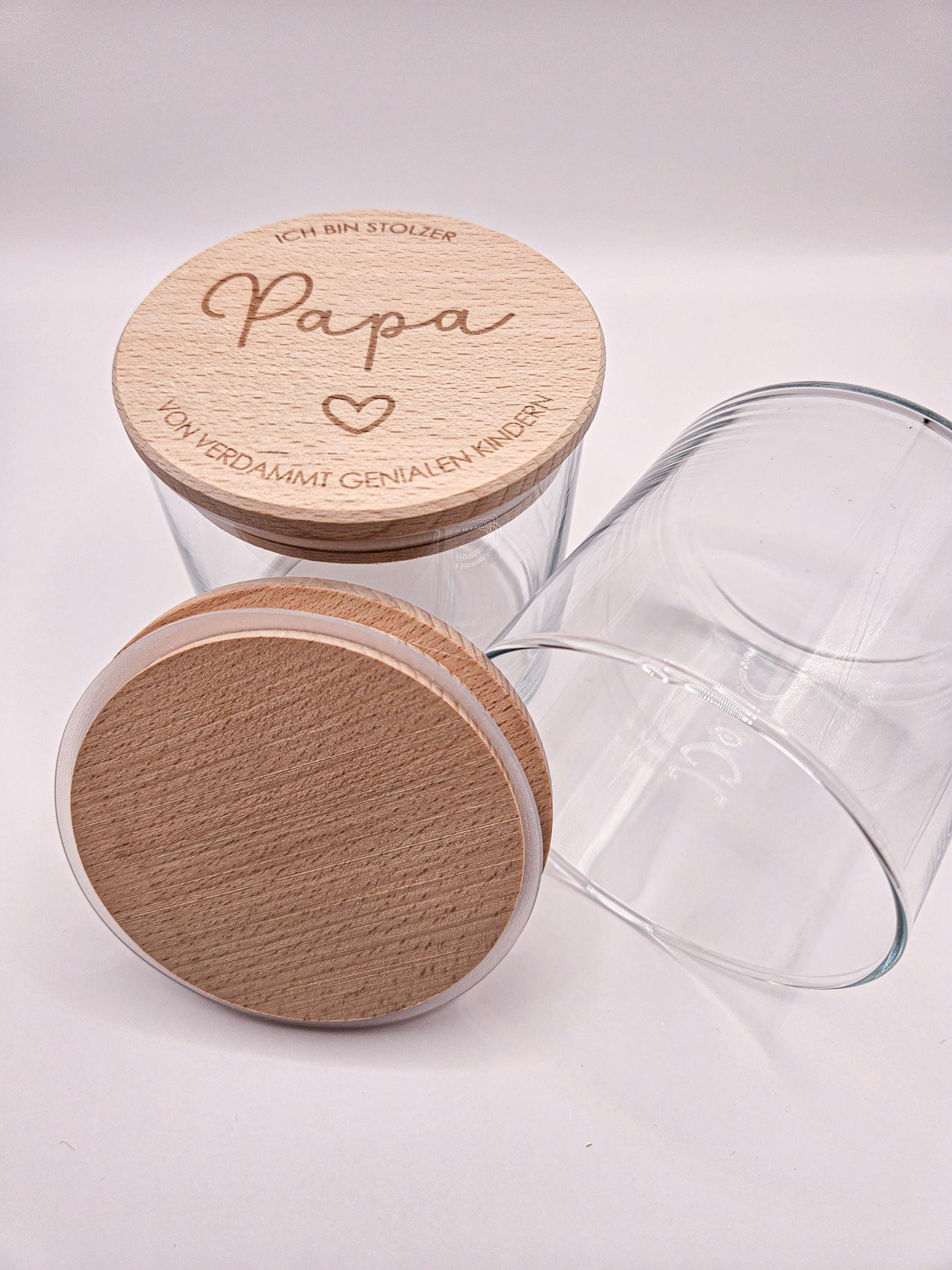 Vorratsglas mit Gravur als Vatertagsgeschenk: Ich bin stolzer Papa von verdammt genialen Kindern – Geschenk zum Vatertag, Geburtstag, Geburt