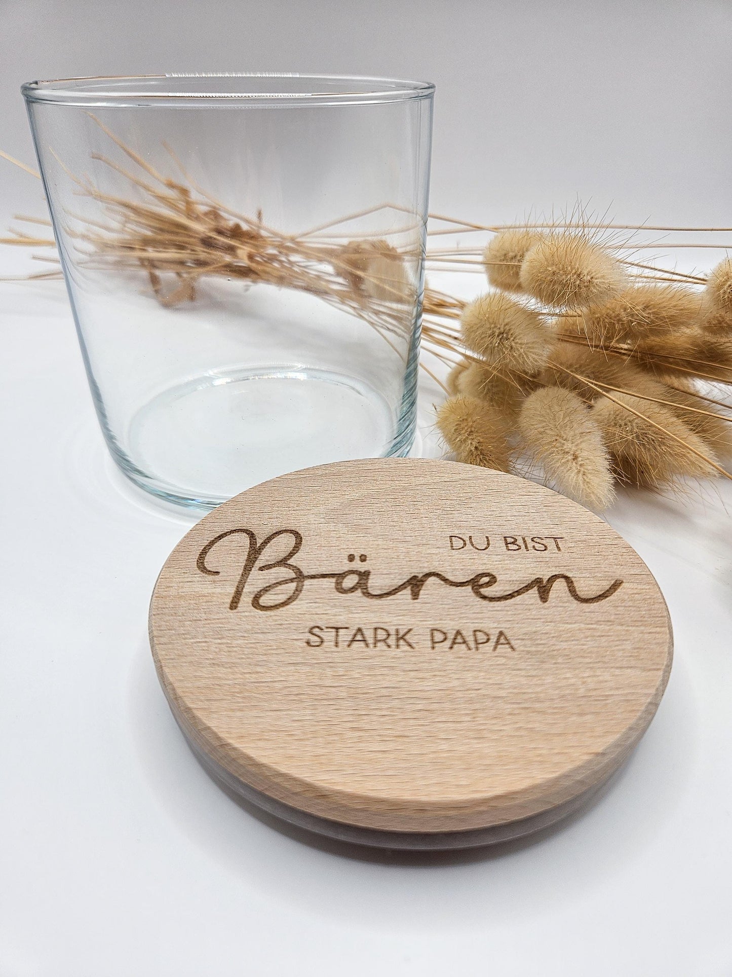 Vorratsglas mit Gravur als Vatertagsgeschenk: Du bist Bären stark Papa – Geschenk zum Vatertag, Geburtstag, Geburt