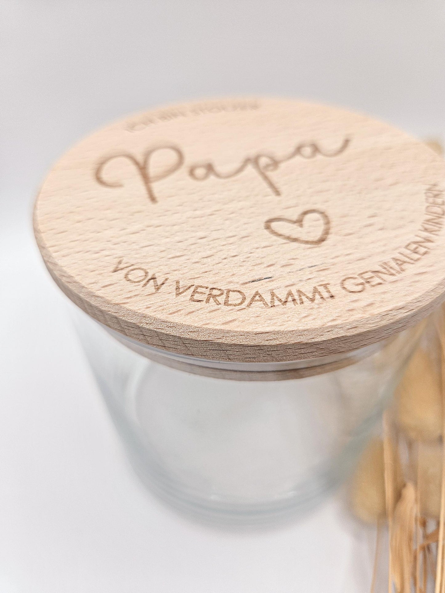 Vorratsglas mit Gravur als Vatertagsgeschenk: Ich bin stolzer Papa von verdammt genialen Kindern – Geschenk zum Vatertag, Geburtstag, Geburt