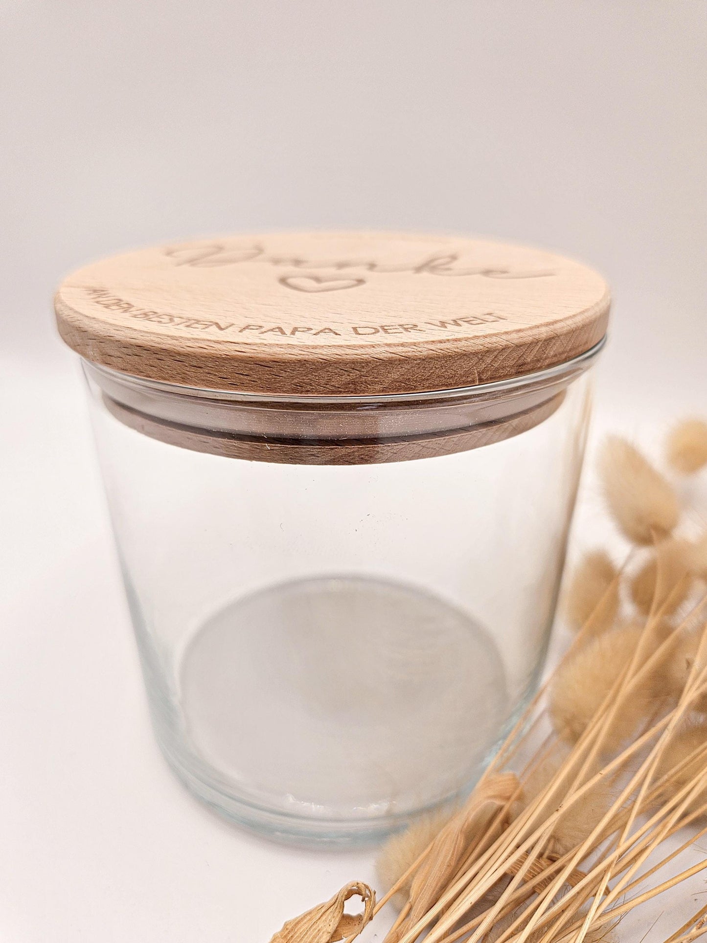Vorratsglas mit Gravur als Vatertagsgeschenk: Von Herzen Danke an den besten Papa der Welt – Geschenk zum Vatertag, Geburtstag oder Geburt