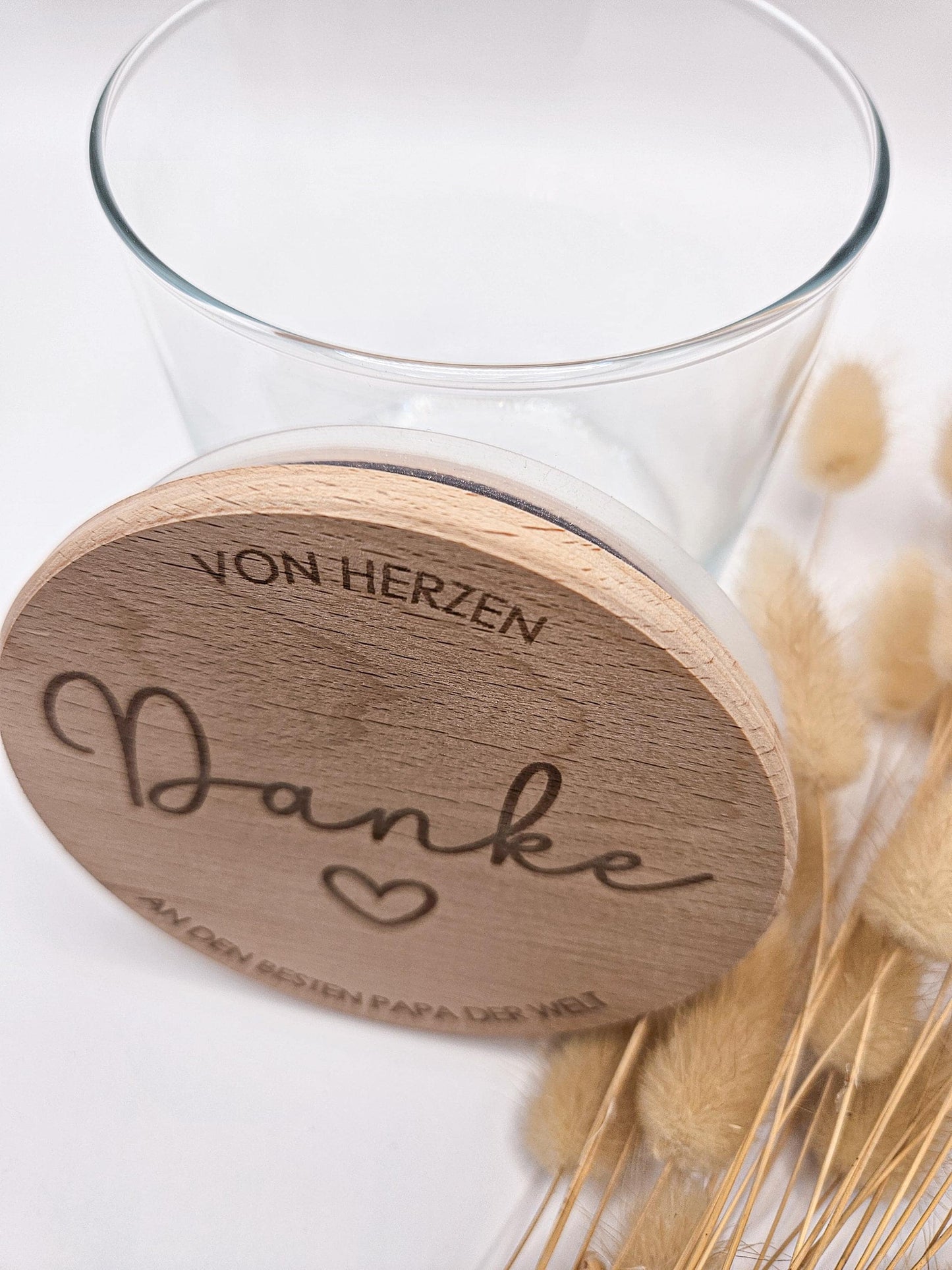 Vorratsglas mit Gravur als Vatertagsgeschenk: Von Herzen Danke an den besten Papa der Welt – Geschenk zum Vatertag, Geburtstag oder Geburt