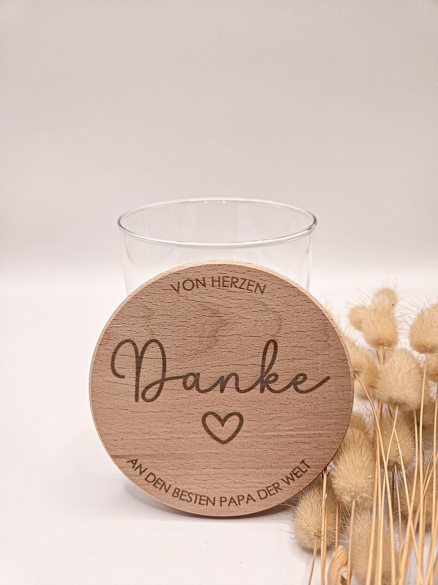 Vorratsglas mit Gravur als Vatertagsgeschenk: Von Herzen Danke an den besten Papa der Welt – Geschenk zum Vatertag, Geburtstag oder Geburt