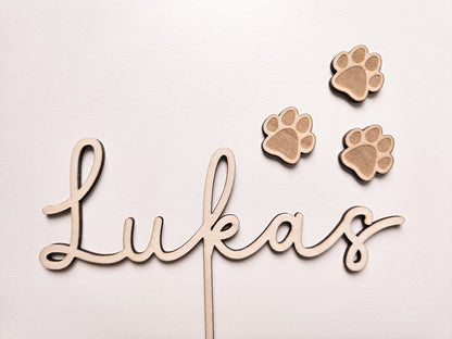 Cake Topper Löwe Giraffe Affe mit Namen und Alter zum Geburtstag personalisierbar aus Holz. Torten Dekoration perfekt als Geschenk