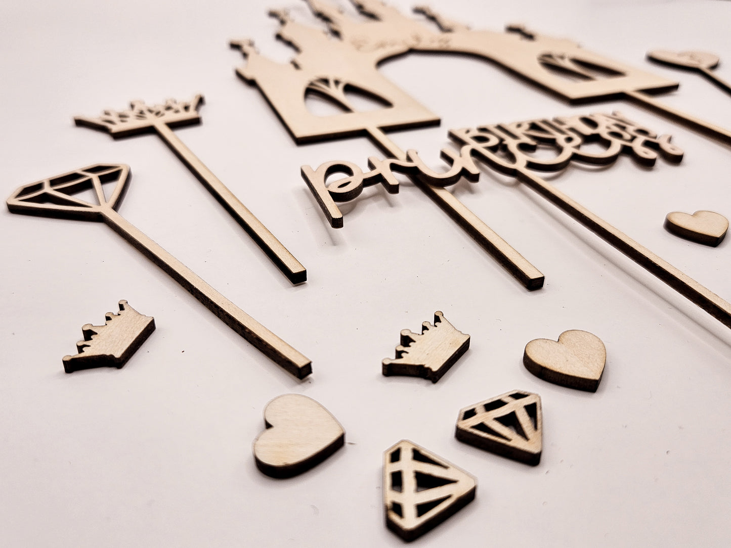 Personalisierter Cake Topper Holz – Prinzessin Schloss, Birthday Princess, Name, Alter Mädchen Geburtstag Deko