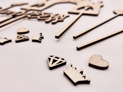 Personalisierter Cake Topper Holz – Prinzessin Schloss, Birthday Princess, Name, Alter Mädchen Geburtstag Deko