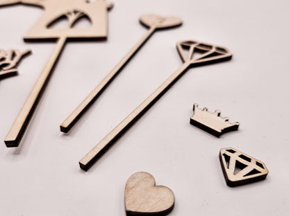 Personalisierter Cake Topper Holz – Prinzessin Schloss, Birthday Princess, Name, Alter Mädchen Geburtstag Deko