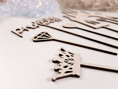 Personalisierter Cake Topper Holz – Prinzessin Schloss, Birthday Princess, Name, Alter Mädchen Geburtstag Deko