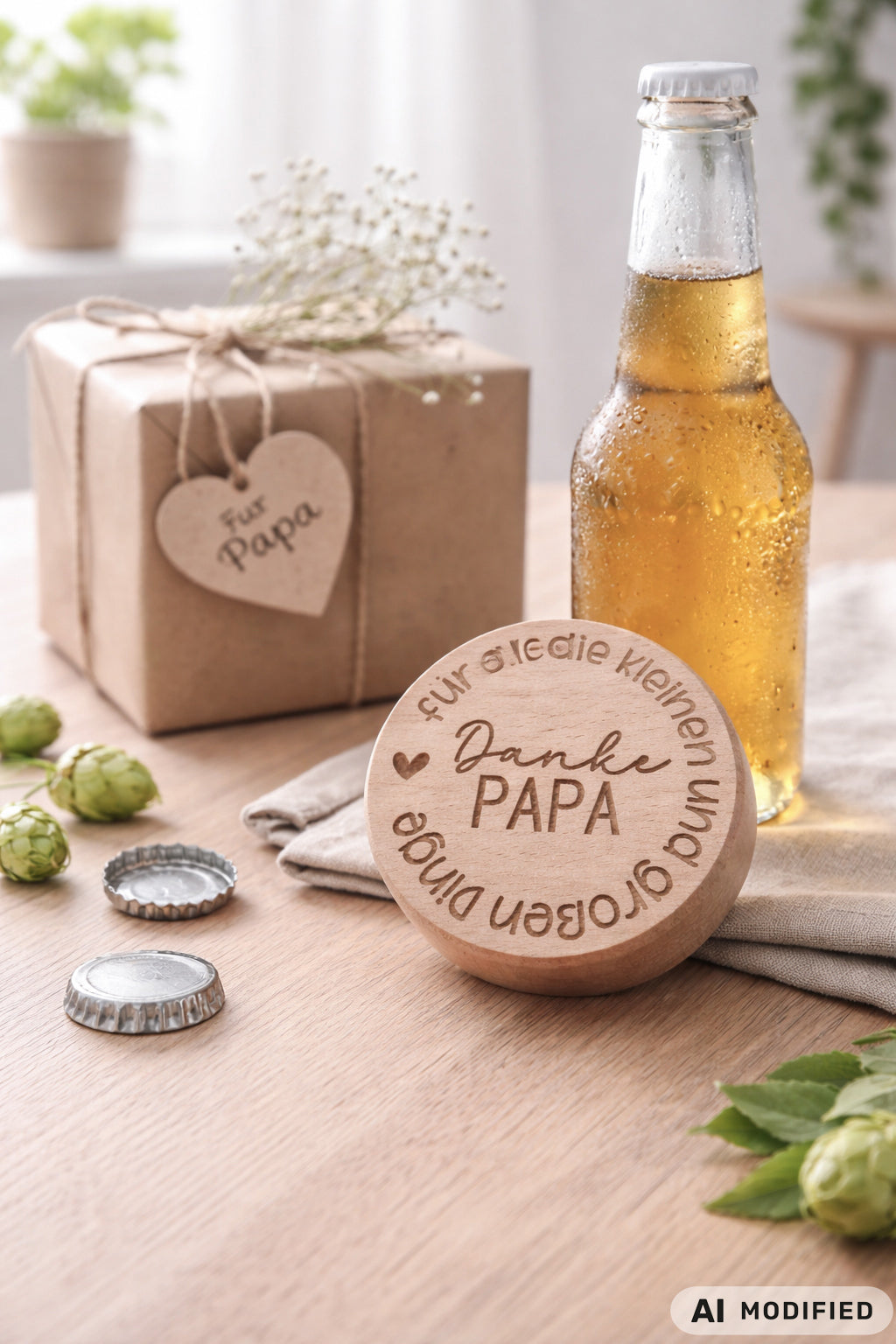Magnetischer Flaschenöffner Papa aus Holz mit Gravur Danke Papa für all die kleinen und großen Dinge, perfektes Vatertagsgeschenk, Geschenk Papa, bester Papa Geschenkidee, Geschenk Vatertag, Papa Geschenk Geburtstag, Geschenk für Papa, Vater Geschenk Flaschenöffner, Papa Flaschenöffner mit Magnet für Kühlschrank, vatertag flaschenöffner personalisiert, hochwertiger Holz Flaschenöffner Papa, kleines Geschenk große Bedeutung, liebevolles Geschenk Vater, modernes Skandi Design Küche Accessoire