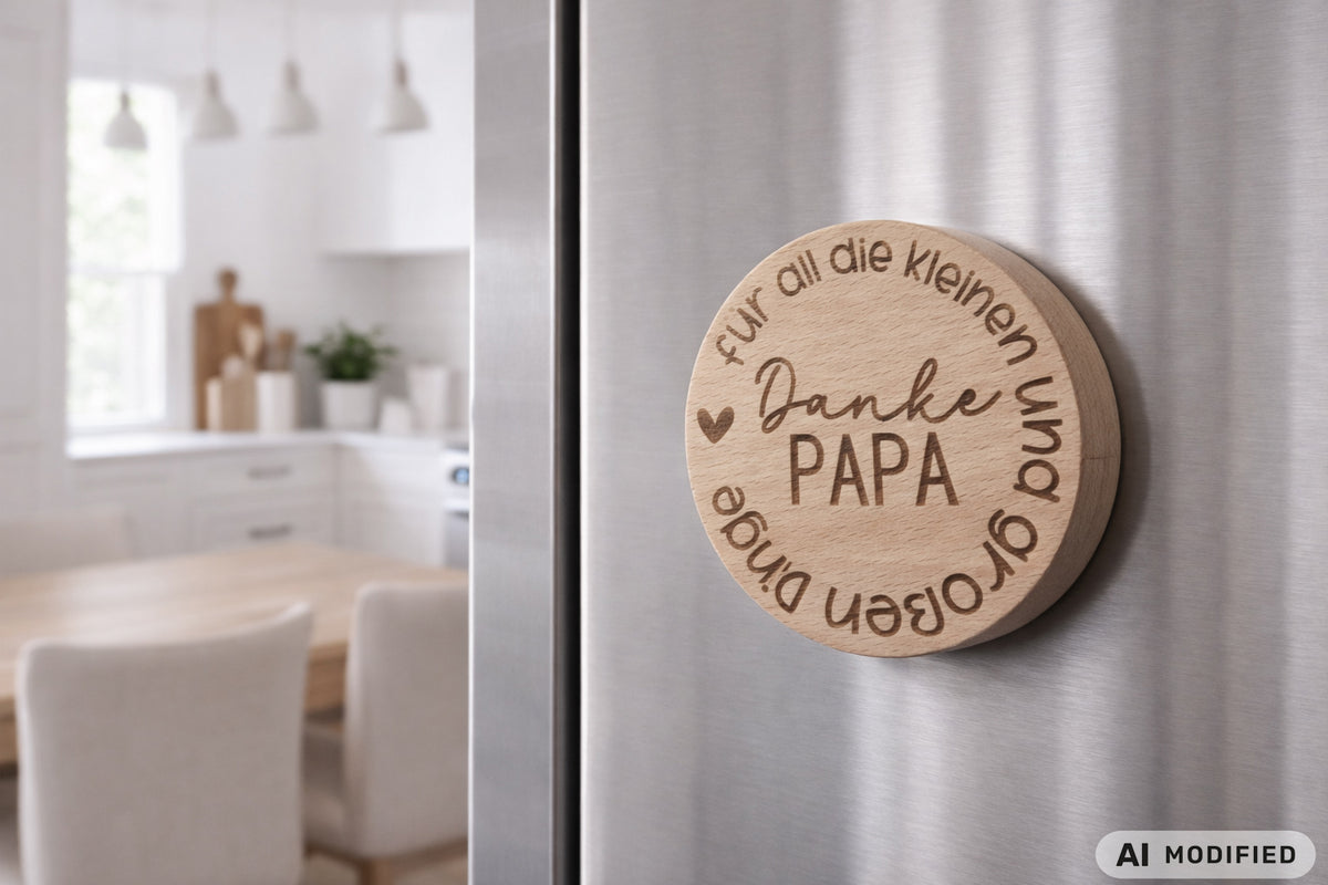 Magnetischer Flaschenöffner Papa aus Holz mit Gravur Danke Papa für all die kleinen und großen Dinge, perfektes Vatertagsgeschenk, Geschenk Papa, bester Papa Geschenkidee, Geschenk Vatertag, Papa Geschenk Geburtstag, Geschenk für Papa, Vater Geschenk Flaschenöffner, Papa Flaschenöffner mit Magnet für Kühlschrank, vatertag flaschenöffner personalisiert, hochwertiger Holz Flaschenöffner Papa, kleines Geschenk große Bedeutung, liebevolles Geschenk Vater, modernes Skandi Design Küche Accessoire