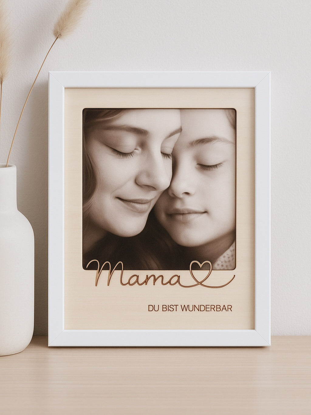 Bilderrahmen Passepartout personalisiertes Geschenk als Fotogeschenk zum Muttertag, als Geschenk für die Oma oder als Andenken