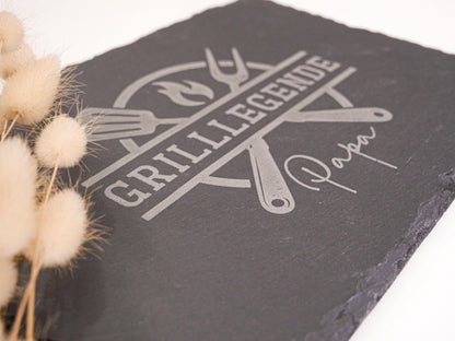 Personalisierbare Schieferplatte mit Namen – Geschenk zum Vatertag & Geburtstag – Individuelles Deko-Highlight für Papa