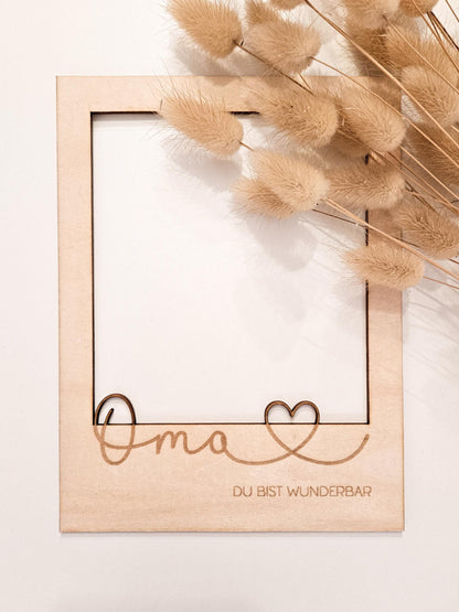 Bilderrahmen Passepartout Fotogeschenk als personalisiertes Geschenk für Oma zum Geburtstag, zum Muttertag oder als Andenken