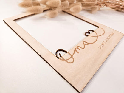 Bilderrahmen Passepartout Fotogeschenk als personalisiertes Geschenk für Oma zum Geburtstag, zum Muttertag oder als Andenken