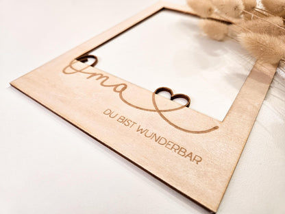 Bilderrahmen Passepartout Fotogeschenk als personalisiertes Geschenk für Oma zum Geburtstag, zum Muttertag oder als Andenken