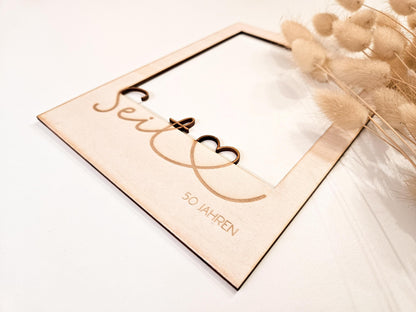 Bilderrahmen Passepartout personalisiertes Geschenk Fotogeschenk zum Jahrestag, zur goldenen Hochzeit, Valentinstag oder zum Hochzeitstag