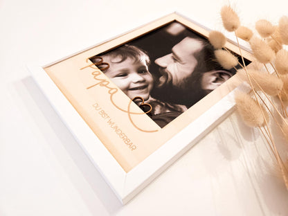 Bilderrahmen Passepartout Papa als personalisiertes Geschenk zum Vatertag, als Fotogeschenk zur Geburt oder als Geschenk zum Geburtstag