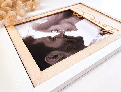 Bilderrahmen Passepartout personalisiertes Geschenk als Fotogeschenk zum Jahrestag, als Hochzeitsgeschenk, Muttertagsgeschenk oder Vatertag