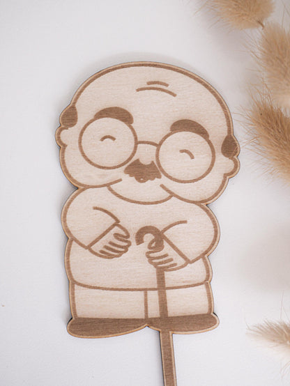 Cake Topper Kuchenaufsatz als personalisiertes Geschenk für Opa zum Geburtstag, zum Vatertag oder zur Rente