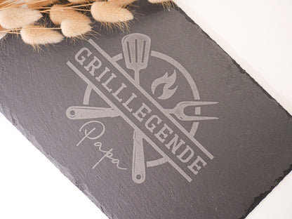 Personalisierbare Schieferplatte mit Namen – Geschenk zum Vatertag & Geburtstag – Individuelles Deko-Highlight für Papa