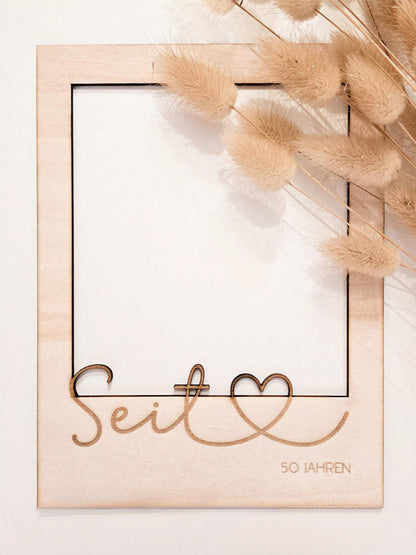 Bilderrahmen Passepartout personalisiertes Geschenk Fotogeschenk zum Jahrestag, zur goldenen Hochzeit, Valentinstag oder zum Hochzeitstag