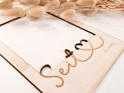 Bilderrahmen Passepartout personalisiertes Geschenk Fotogeschenk zum Jahrestag, zur goldenen Hochzeit, Valentinstag oder zum Hochzeitstag