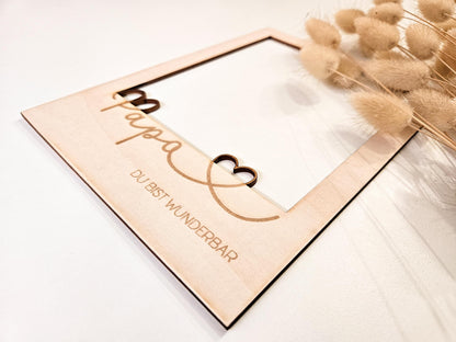 Bilderrahmen Passepartout Papa als personalisiertes Geschenk zum Vatertag, als Fotogeschenk zur Geburt oder als Geschenk zum Geburtstag