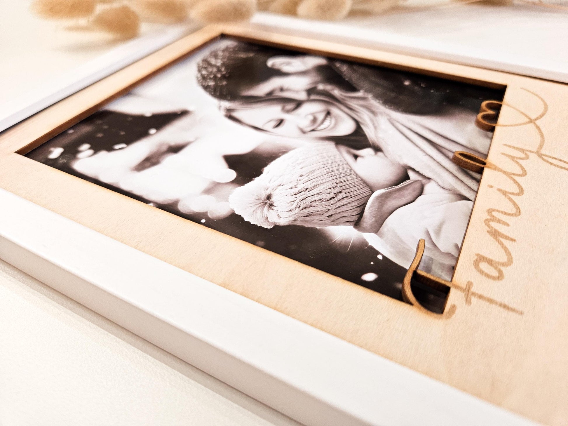 Bilderrahmen Passepartout personalisiertes Geschenk als Fotogeschenk zum Geburtstag, als Muttertagsgeschenk, Vatertagsgeschenk und Familie