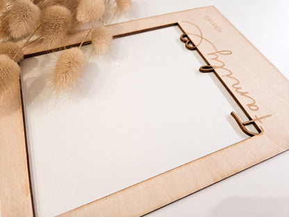 Bilderrahmen Passepartout personalisiertes Geschenk als Fotogeschenk zum Geburtstag, als Muttertagsgeschenk, Vatertagsgeschenk und Familie