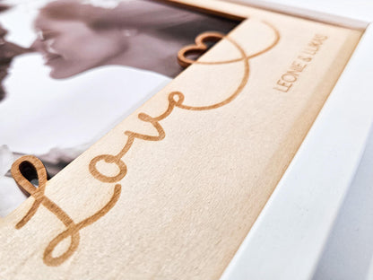 Bilderrahmen Passepartout personalisiertes Geschenk als Fotogeschenk zum Jahrestag, als Hochzeitsgeschenk, Muttertagsgeschenk oder Vatertag