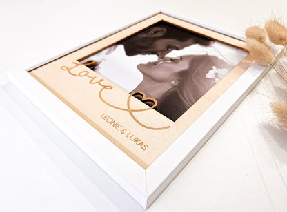 Bilderrahmen Passepartout personalisiertes Geschenk als Fotogeschenk zum Jahrestag, als Hochzeitsgeschenk, Muttertagsgeschenk oder Vatertag