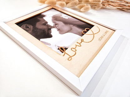 Bilderrahmen Passepartout personalisiertes Geschenk als Fotogeschenk zum Jahrestag, als Hochzeitsgeschenk, Muttertagsgeschenk oder Vatertag