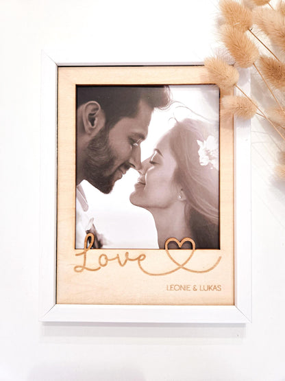 Bilderrahmen Passepartout personalisiertes Geschenk als Fotogeschenk zum Jahrestag, als Hochzeitsgeschenk, Muttertagsgeschenk oder Vatertag