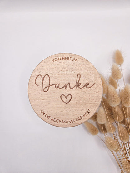 Vorratsglas mit Gravur als Muttertagsgeschenk: Von Herzen Danke an die beste Mama der Welt – Geschenk zum Muttertag, Geburtstag oder für Oma