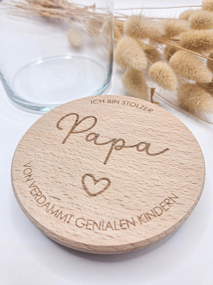 Vorratsglas mit Gravur als Vatertagsgeschenk: Ich bin stolzer Papa von verdammt genialen Kindern – Geschenk zum Vatertag, Geburtstag, Geburt