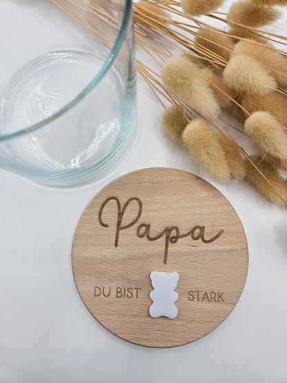 Vorratsglas mit Gravur als Vatertagsgeschenk: Du bist Bären stark mit Acryl Bär – Geschenk zum Vatertag, Geburtstag, Geburt