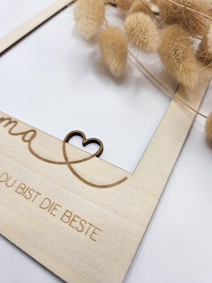 Bilderrahmen Passepartout personalisiertes Geschenk als Fotogeschenk zum Muttertag, als Geschenk für die Oma oder als Andenken
