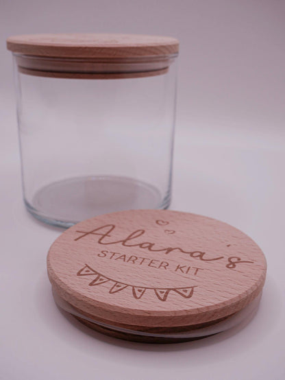 Geschenk zur Geburt personalisiert - Babygeschenk Starter Kit mit graviertem Namen, Geschenk zur Geburt, Taufe, Geburtstag, Windeltorte