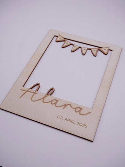 Personalisierter Baby Bilderrahmen Passepartout als Fotogeschenk zur Geburt, als Babygeschenk, Geschenk zur Geburt oder zur Taufe