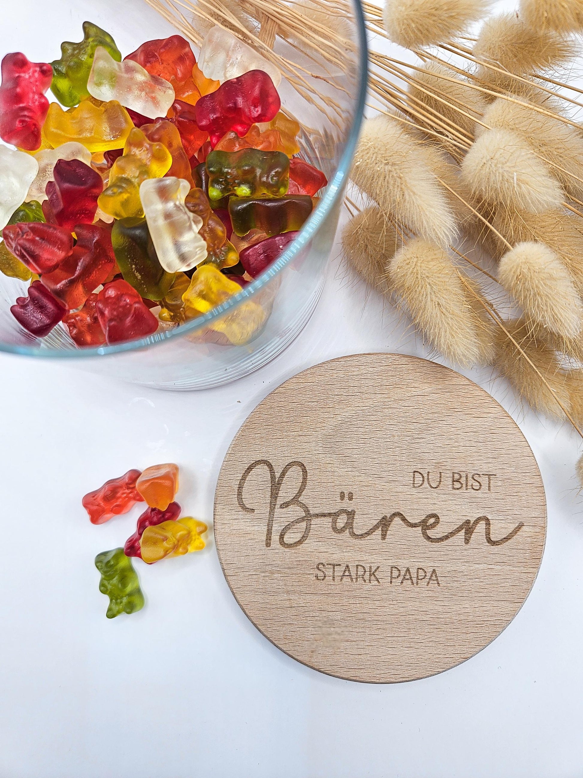 Vorratsglas mit Gravur als Vatertagsgeschenk: Du bist Bären stark Papa – Geschenk zum Vatertag, Geburtstag, Geburt