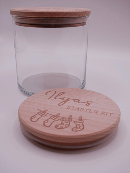 Geschenk zur Geburt personalisiert - Babygeschenk Starter Kit mit graviertem Namen, Geschenk zur Geburt, Taufe, Geburtstag, Windeltorte