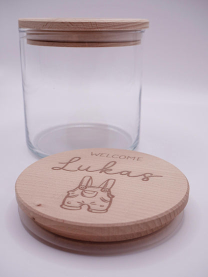 Geschenk zur Geburt personalisiert - Babygeschenk Starter Kit mit graviertem Namen, Geschenk zur Geburt, Taufe, Geburtstag, Windeltorte