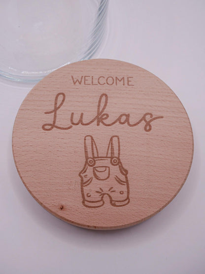 Geschenk zur Geburt personalisiert - Babygeschenk Starter Kit mit graviertem Namen, Geschenk zur Geburt, Taufe, Geburtstag, Windeltorte