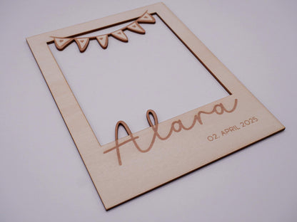 Personalisierter Baby Bilderrahmen Passepartout als Fotogeschenk zur Geburt, als Babygeschenk, Geschenk zur Geburt oder zur Taufe