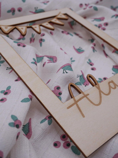 Personalisierter Baby Bilderrahmen Passepartout als Fotogeschenk zur Geburt, als Babygeschenk, Geschenk zur Geburt oder zur Taufe