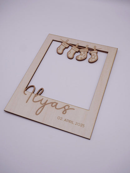 Personalisierter Baby Bilderrahmen Passepartout als Fotogeschenk zur Geburt, als Babygeschenk, Geschenk zur Geburt oder zur Taufe